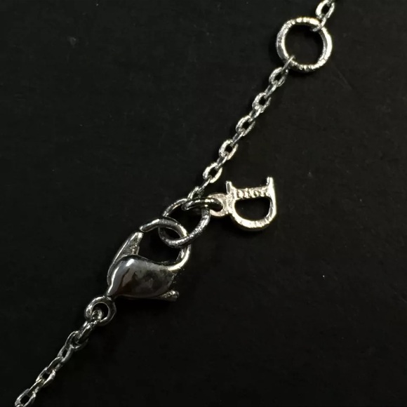 AUTH Christian Dior CD Logo Silver Necklace - Picture 6 of 6